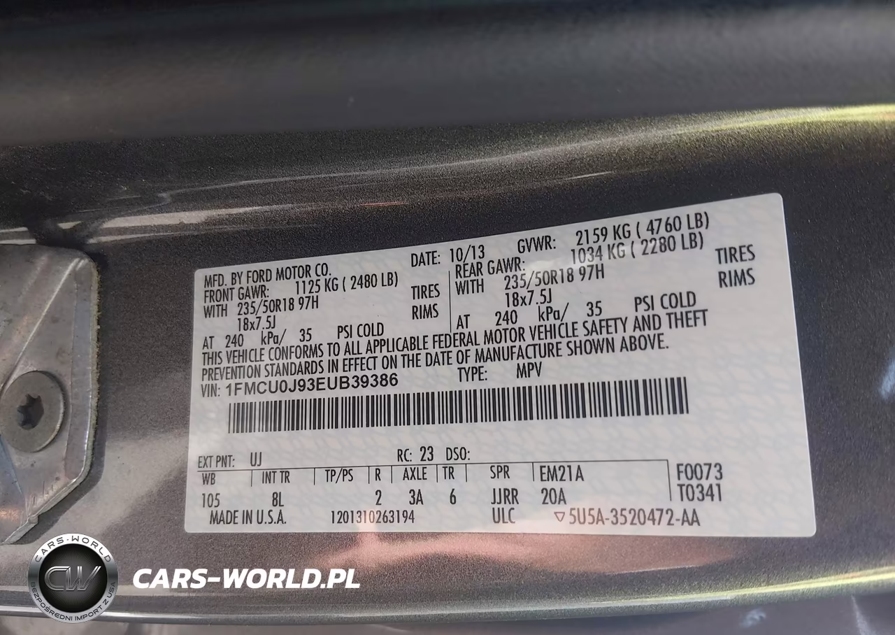 2014 Ford Escape Titanium VIN:1FMCU0J93EUB39386 - 9
