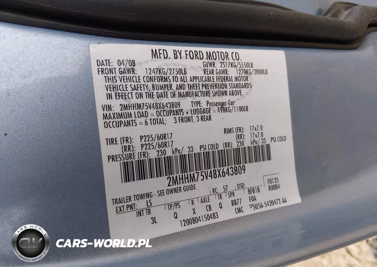 2008 Mercury Grand Marquis Ls VIN:2MHHM75V48X643809 - 9