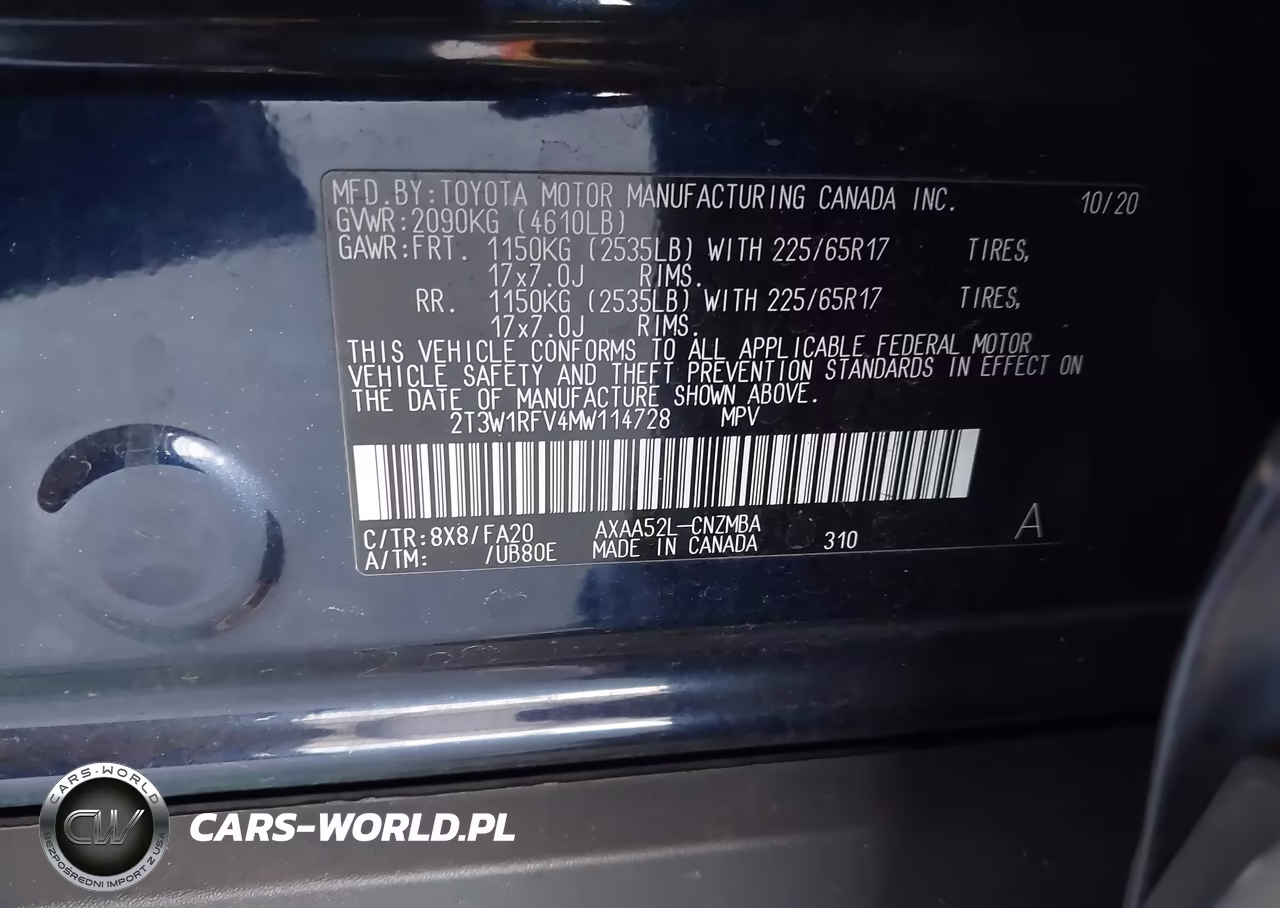 2021 Toyota Rav4 Xle VIN:2T3W1RFV4MW114728 - 9