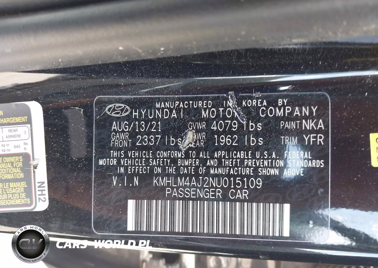 2022 Hyundai Elantra Hybrid Blue VIN:KMHLM4AJ2NU015109 - 9