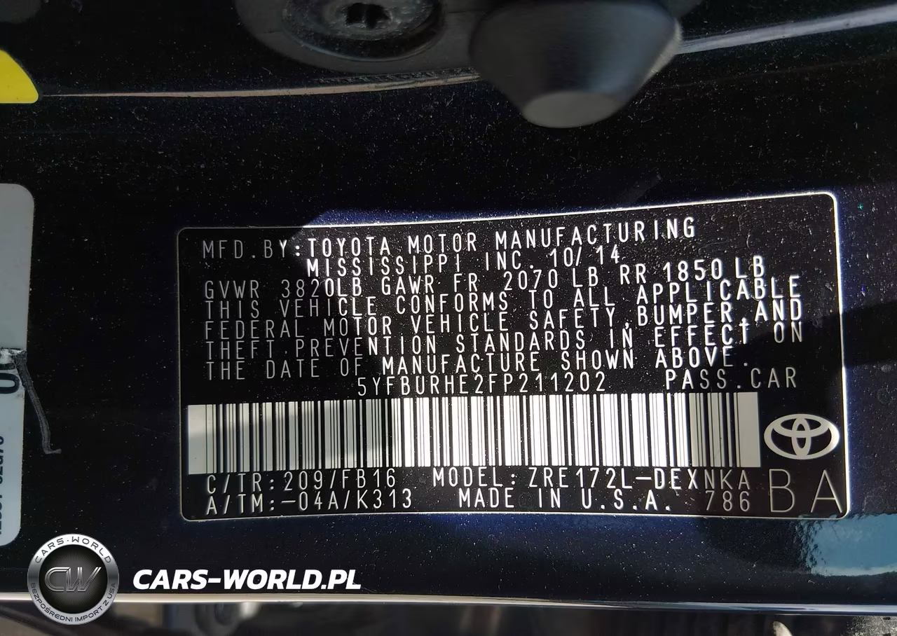 2015 Toyota Corolla Le VIN:5YFBURHE2FP211202 - 9