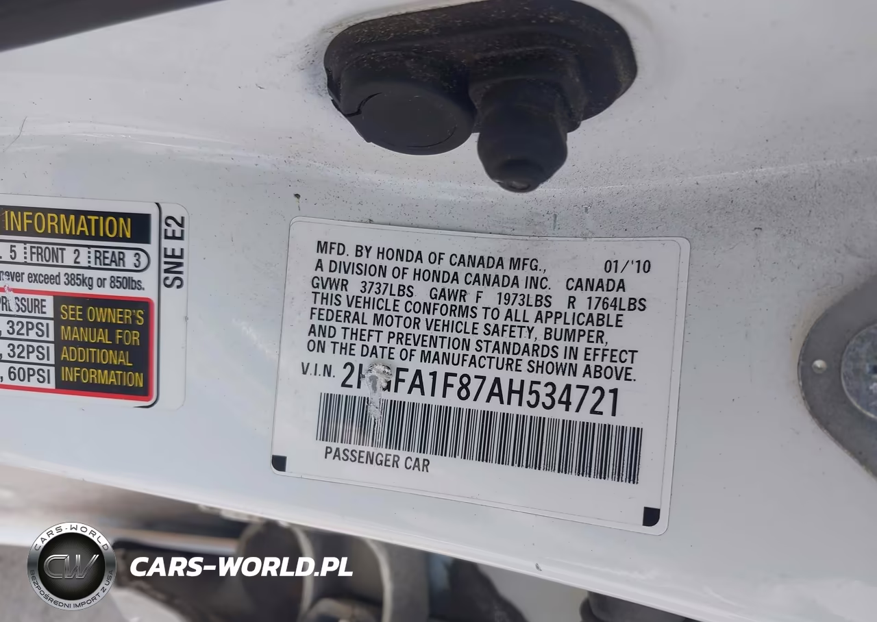 2010 Honda Civic Ex VIN:2HGFA1F87AH534721 - 9
