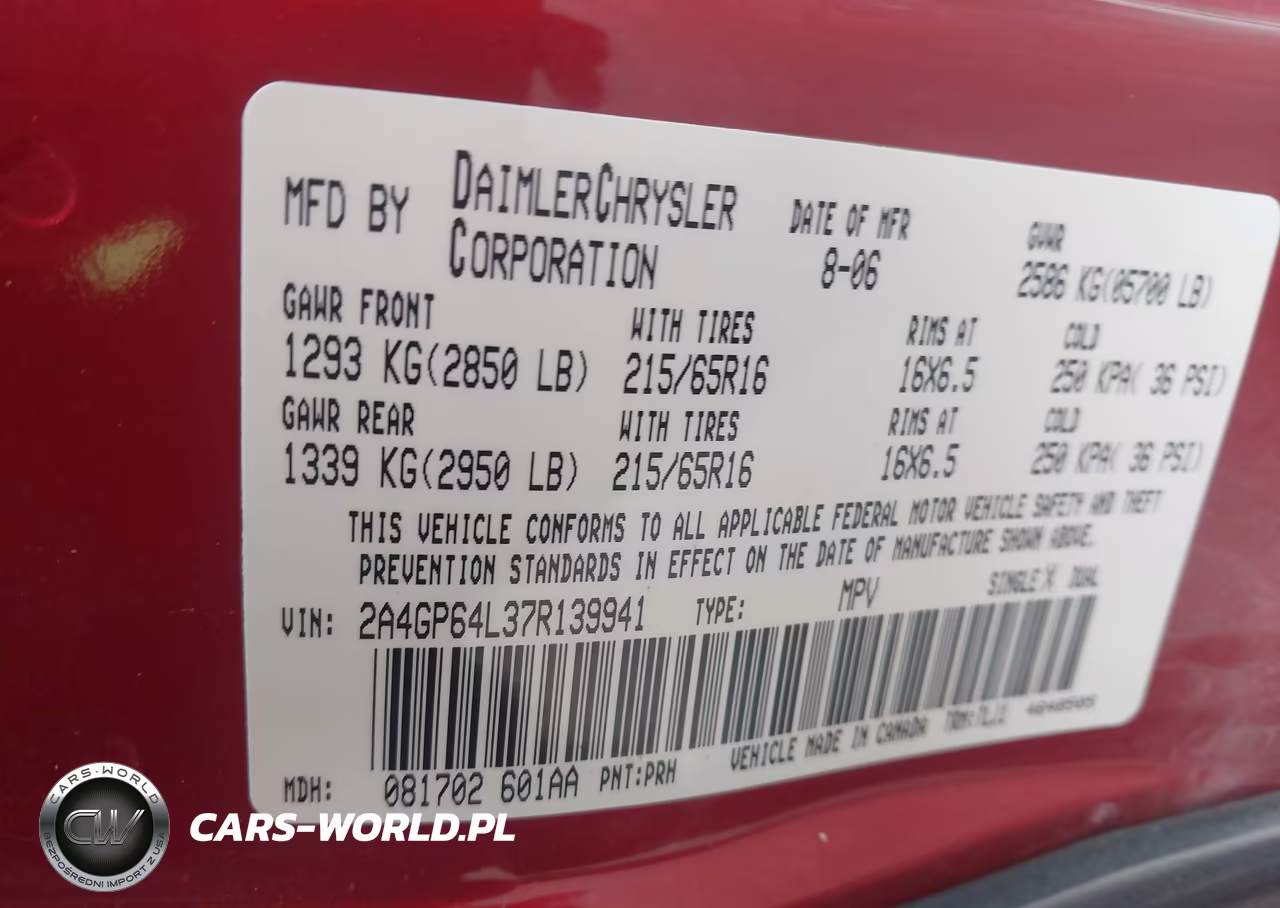 2007 Chrysler Town & Country Limited VIN:2A4GP64L37R139941 - 9