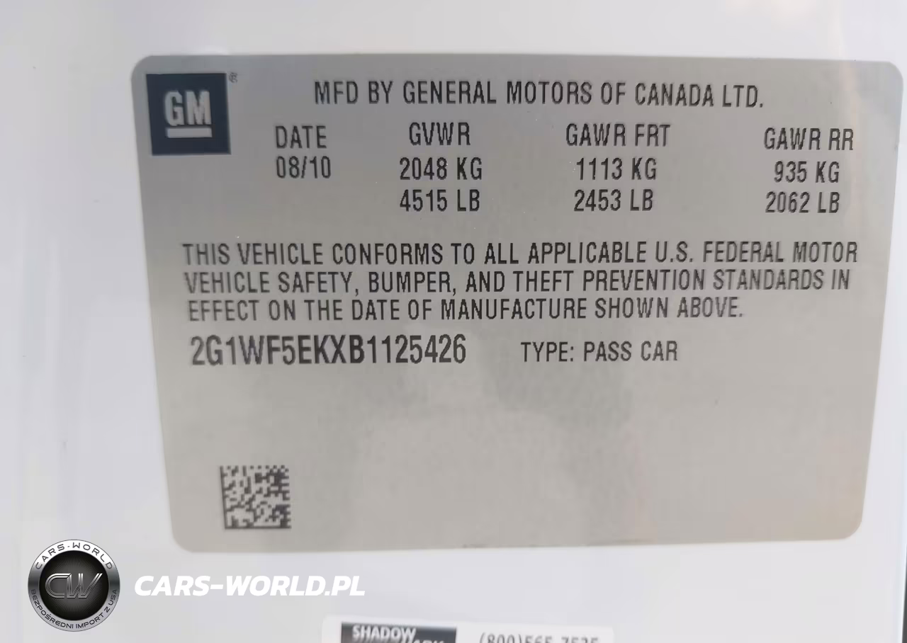 2011 Chevrolet Impala Ls VIN:2G1WF5EKXB1125426 - 9