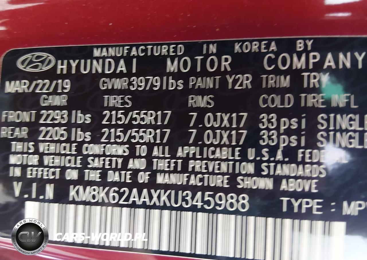 2019 Hyundai Kona Sel VIN:KM8K62AAXKU345988 - 9