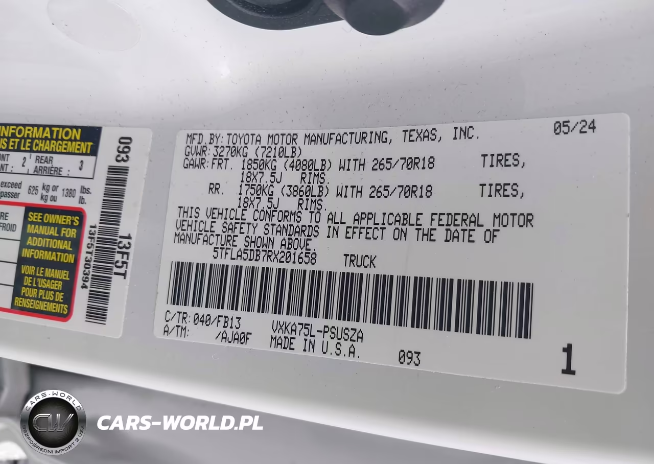 2024 Toyota Tundra Sr5 VIN:5TFLA5DB7RX201658 - 9
