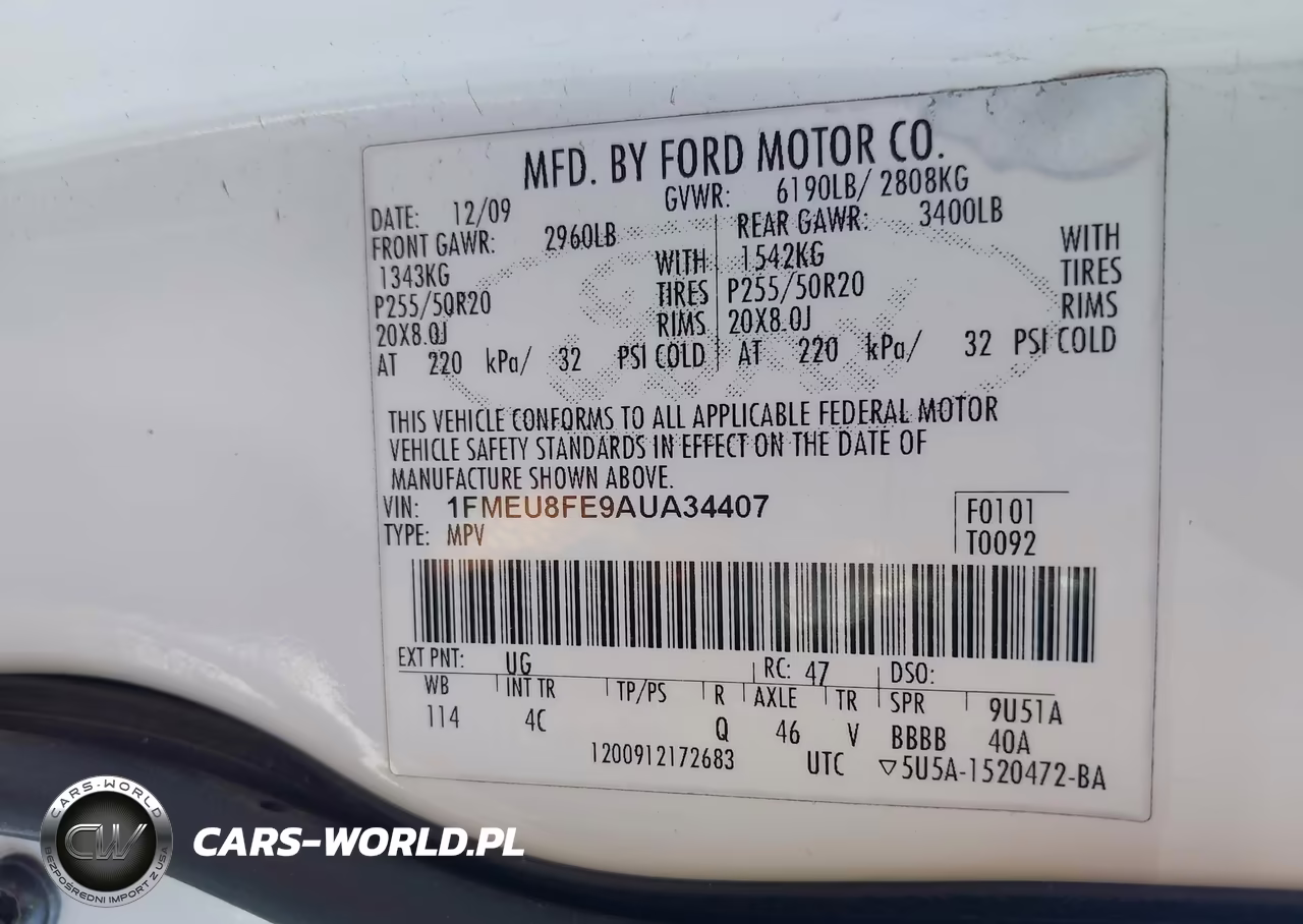 2010 Ford Explorer Limited VIN:1FMEU8FE9AUA34407 - 9