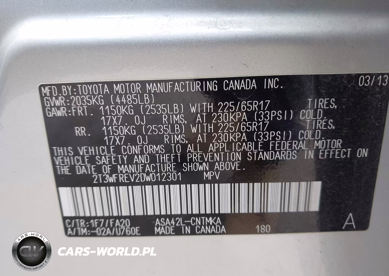 2013 Toyota Rav4 Xle VIN:2T3WFREV2DW012301 - 9