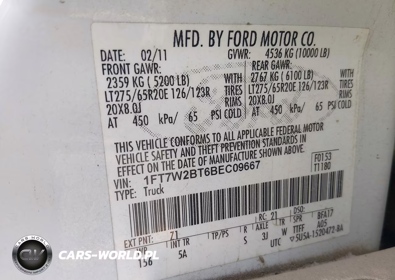 2011 Ford F-250 Lariat VIN:1FT7W2BT6BEC09667 - 9