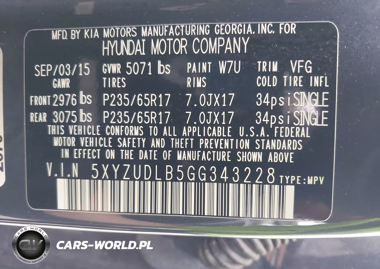 2016 Hyundai Santa Fe Sport 2.4L VIN:5XYZUDLB5GG343228 - 9