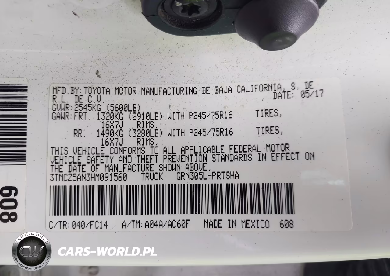 2017 Toyota Tacoma Sr5 V6 VIN:3TMCZ5AN3HM091560 - 9