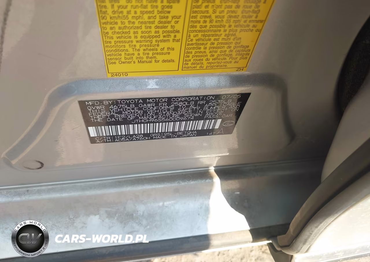 2006 Lexus Gs 300 VIN:JTHCH96S560009674 - 9