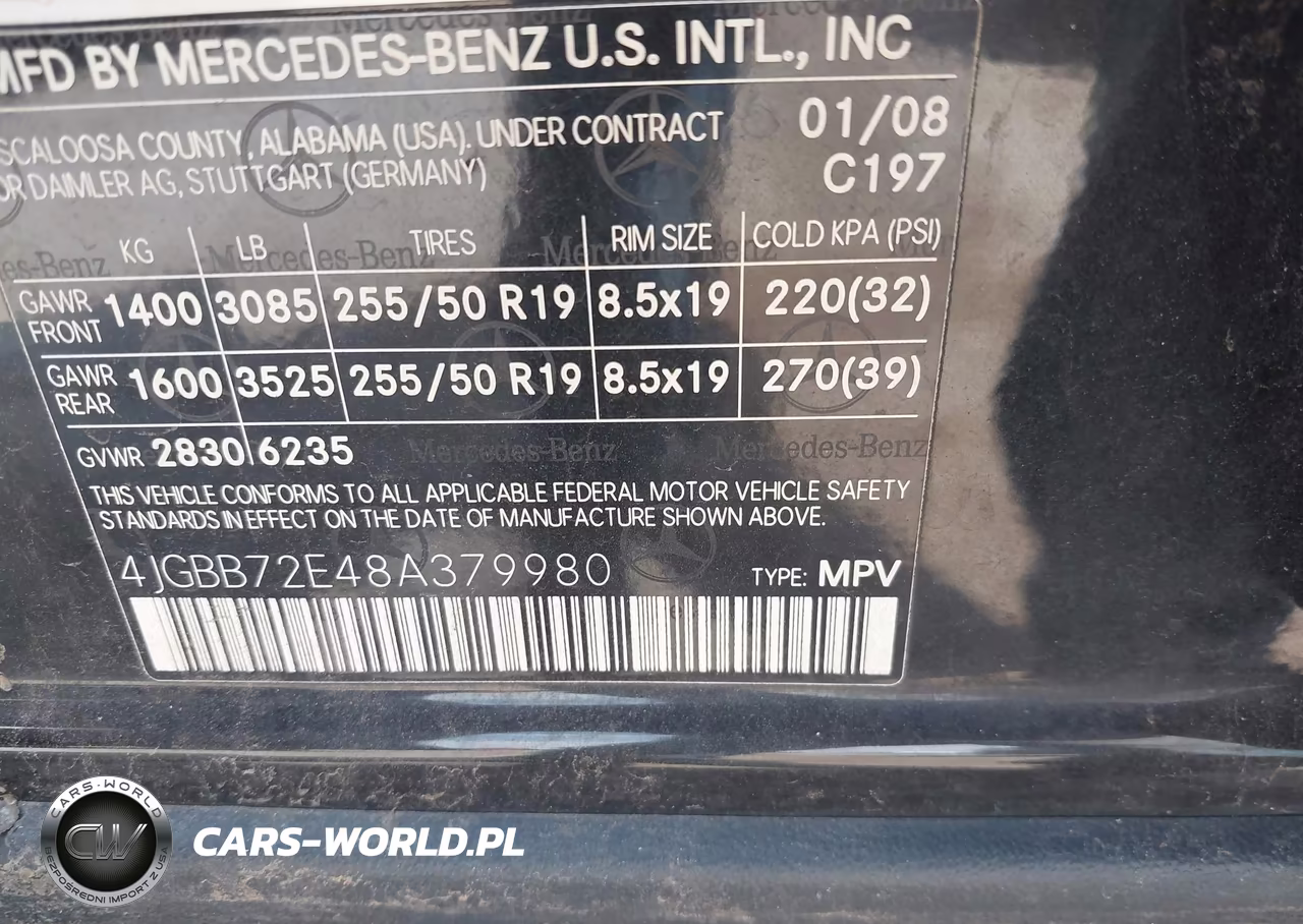 2008 Mercedes-Benz Ml 550 4Matic VIN:4JGBB72E48A379980 - 9