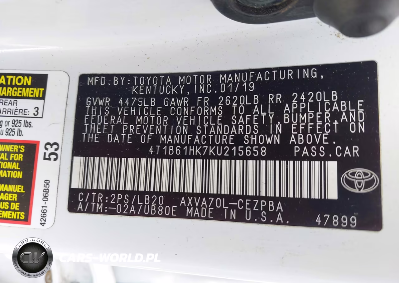 2019 Toyota Camry Xse VIN:4T1B61HK7KU215658 - 9