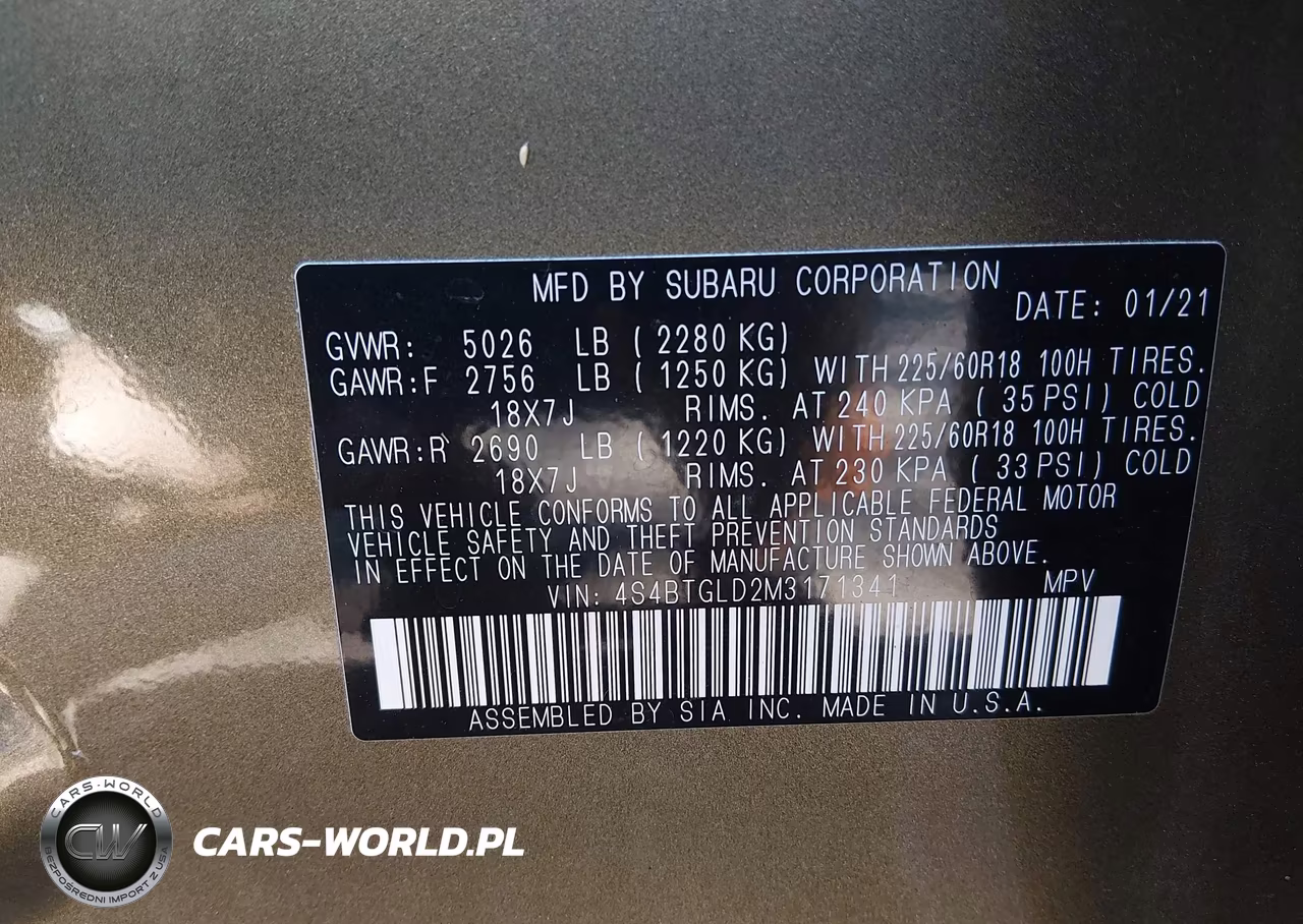 2021 Subaru Outback Onyx Edition Xt VIN:4S4BTGLD2M3171341 - 9