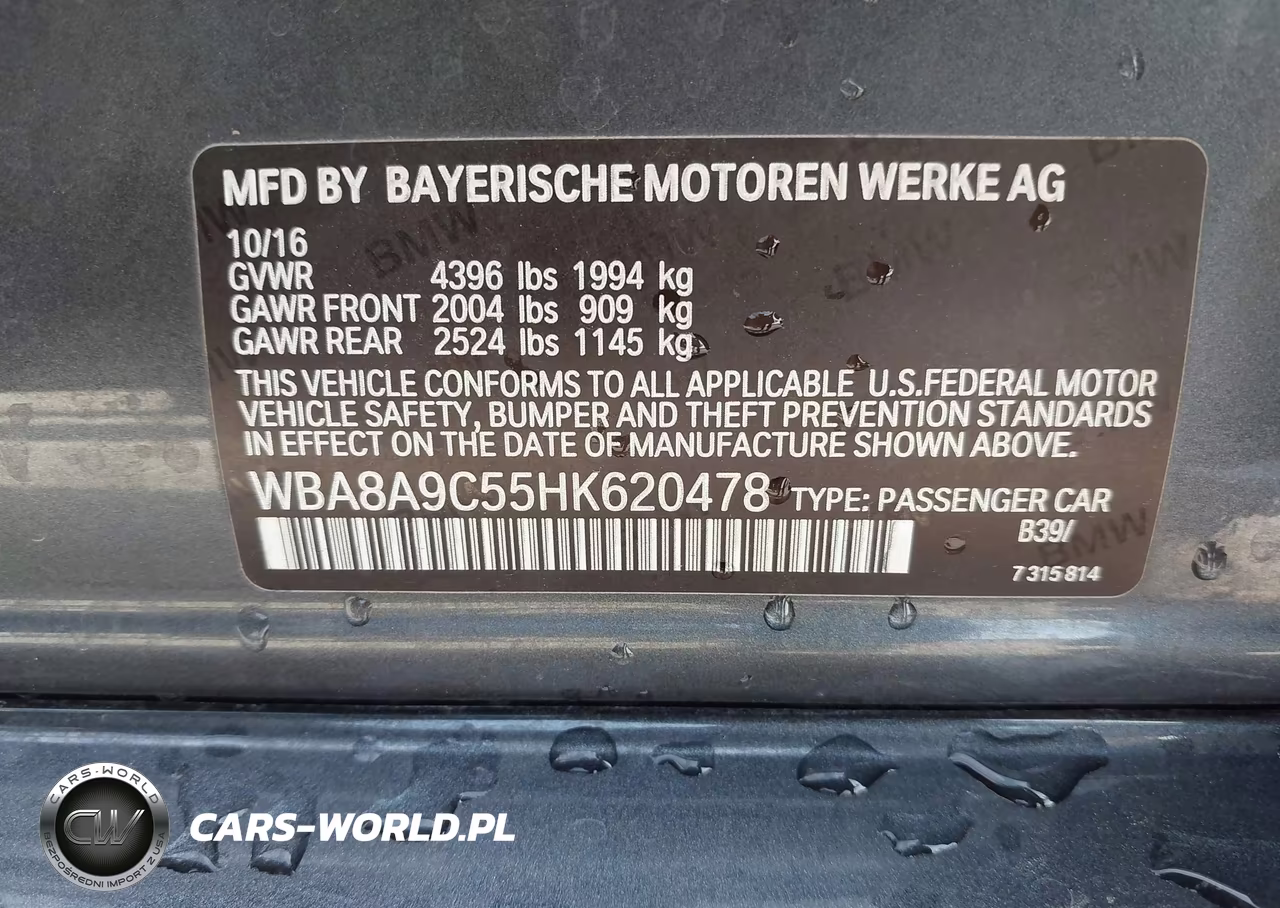 2017 BMW 320I VIN:WBA8A9C55HK620478 - 9