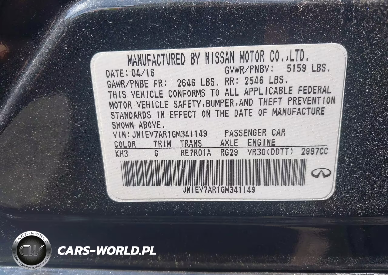 2016 Infiniti Q50 3.0T Premium VIN:JN1EV7AR1GM341149 - 9