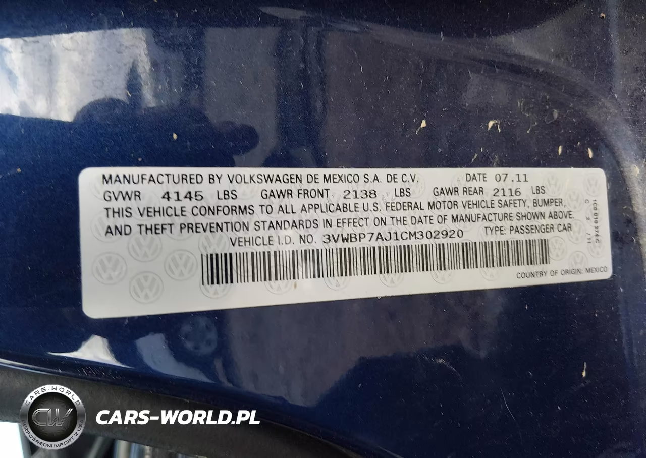 2012 Volkswagen Jetta 2.5L Se VIN:3VWBP7AJ1CM302920 - 9