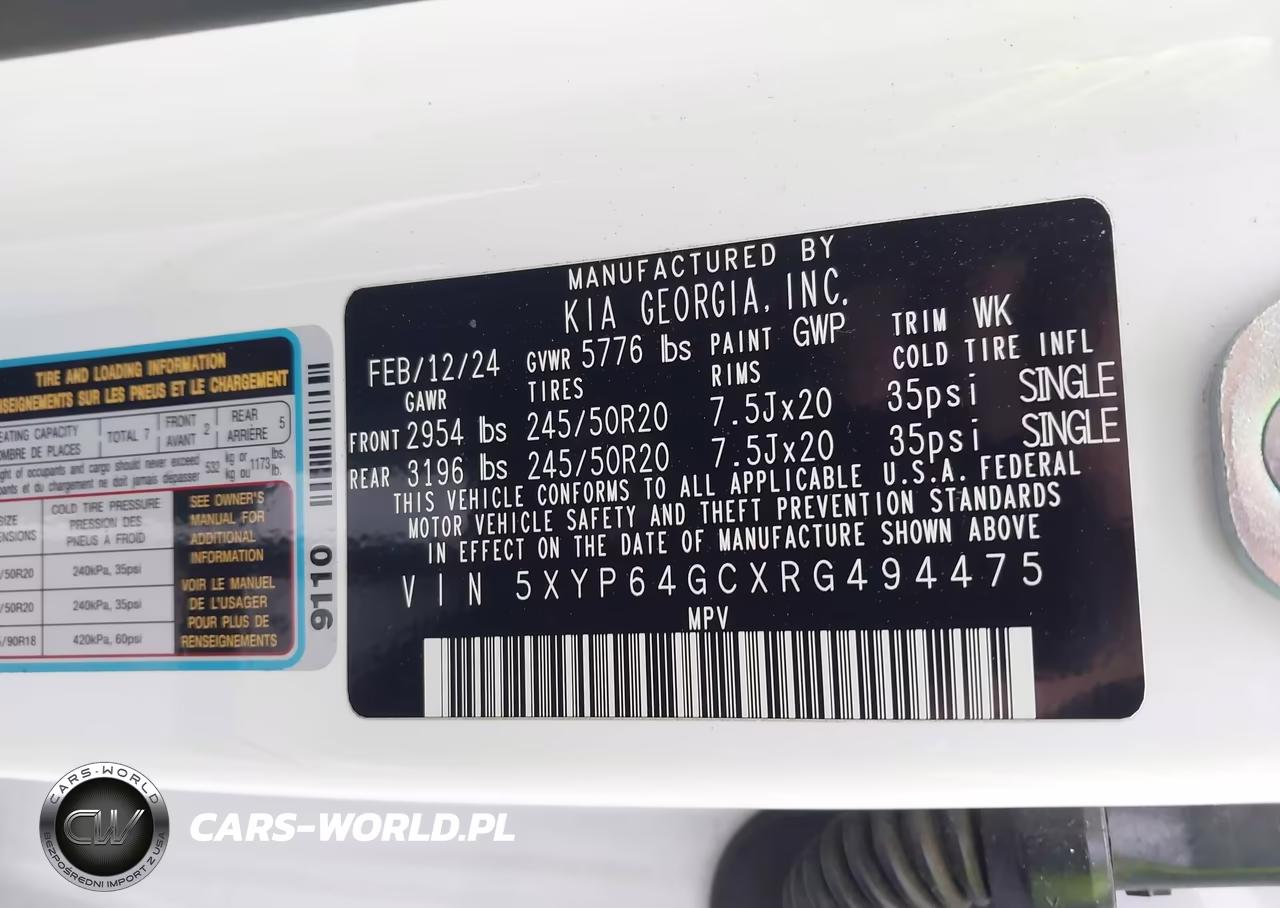 2024 Kia Telluride S VIN:5XYP64GCXRG494475 - 9
