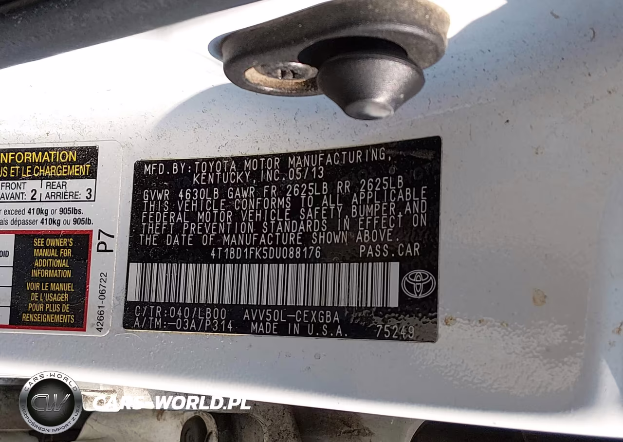 2013 Toyota Camry Hybrid Xle VIN:4T1BD1FK5DU088176 - 9