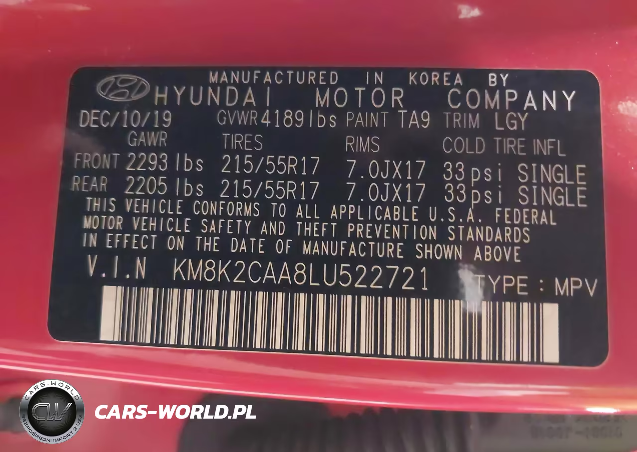 2020 Hyundai Kona Sel VIN:KM8K2CAA8LU522721 - 9