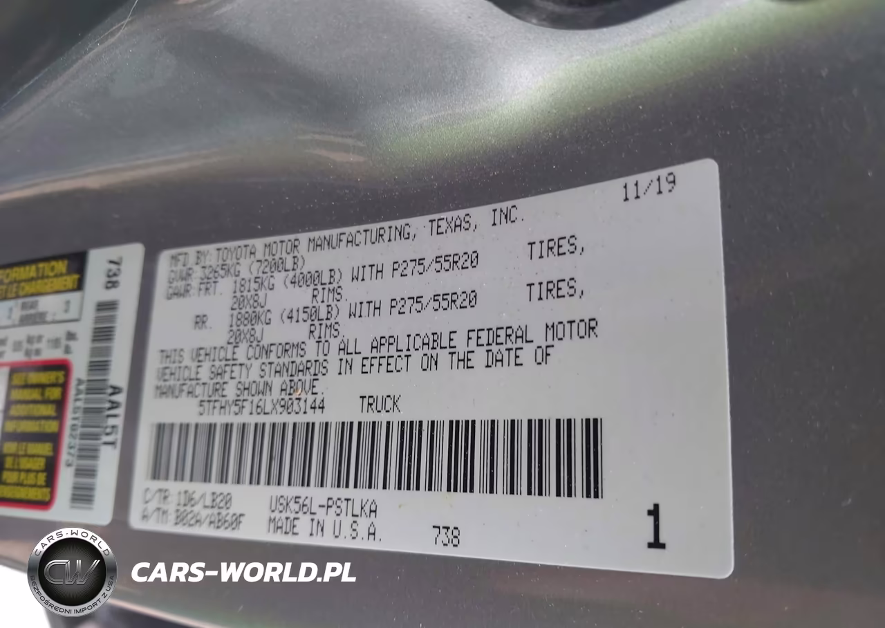 2020 Toyota Tundra Limited VIN:5TFHY5F16LX903144 - 9