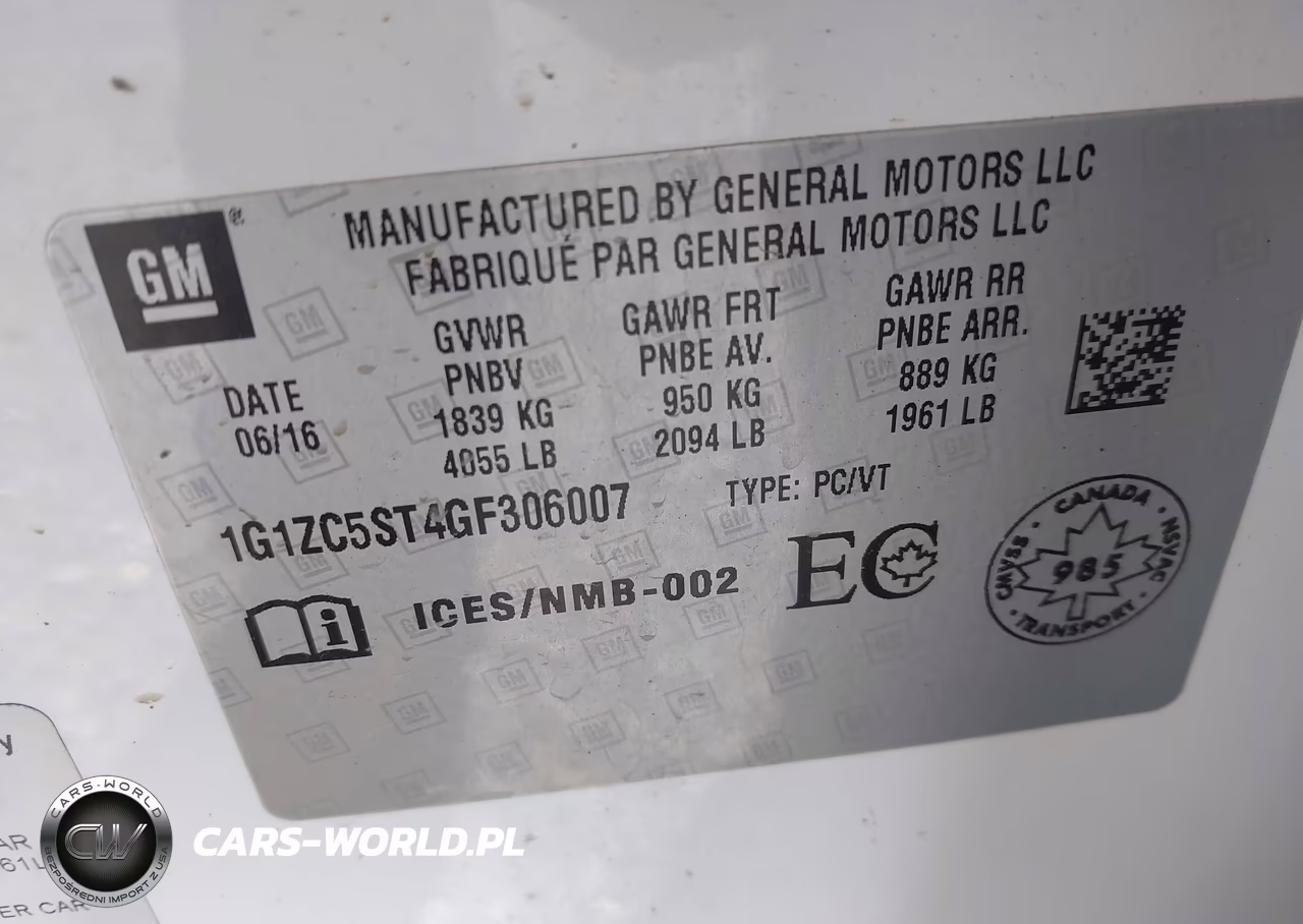 2016 Chevrolet Malibu 1Fl VIN:1G1ZC5ST4GF306007 - 9