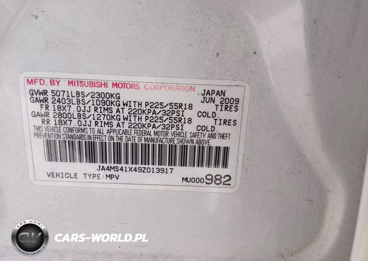 2009 Mitsubishi Outlander Xls VIN:JA4MS41X49Z013917 - 9
