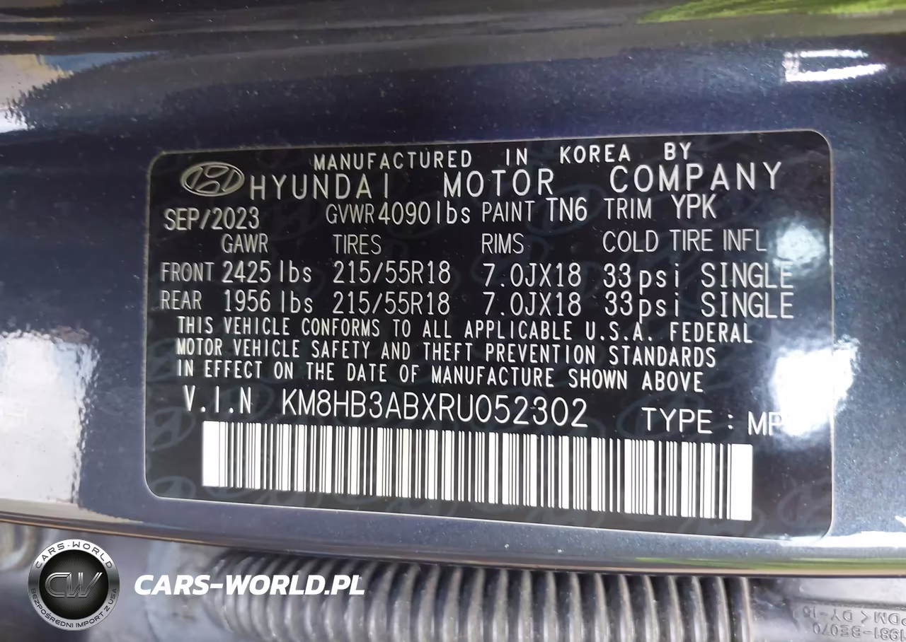 2024 Hyundai Kona Sel VIN:KM8HB3ABXRU052302 - 9