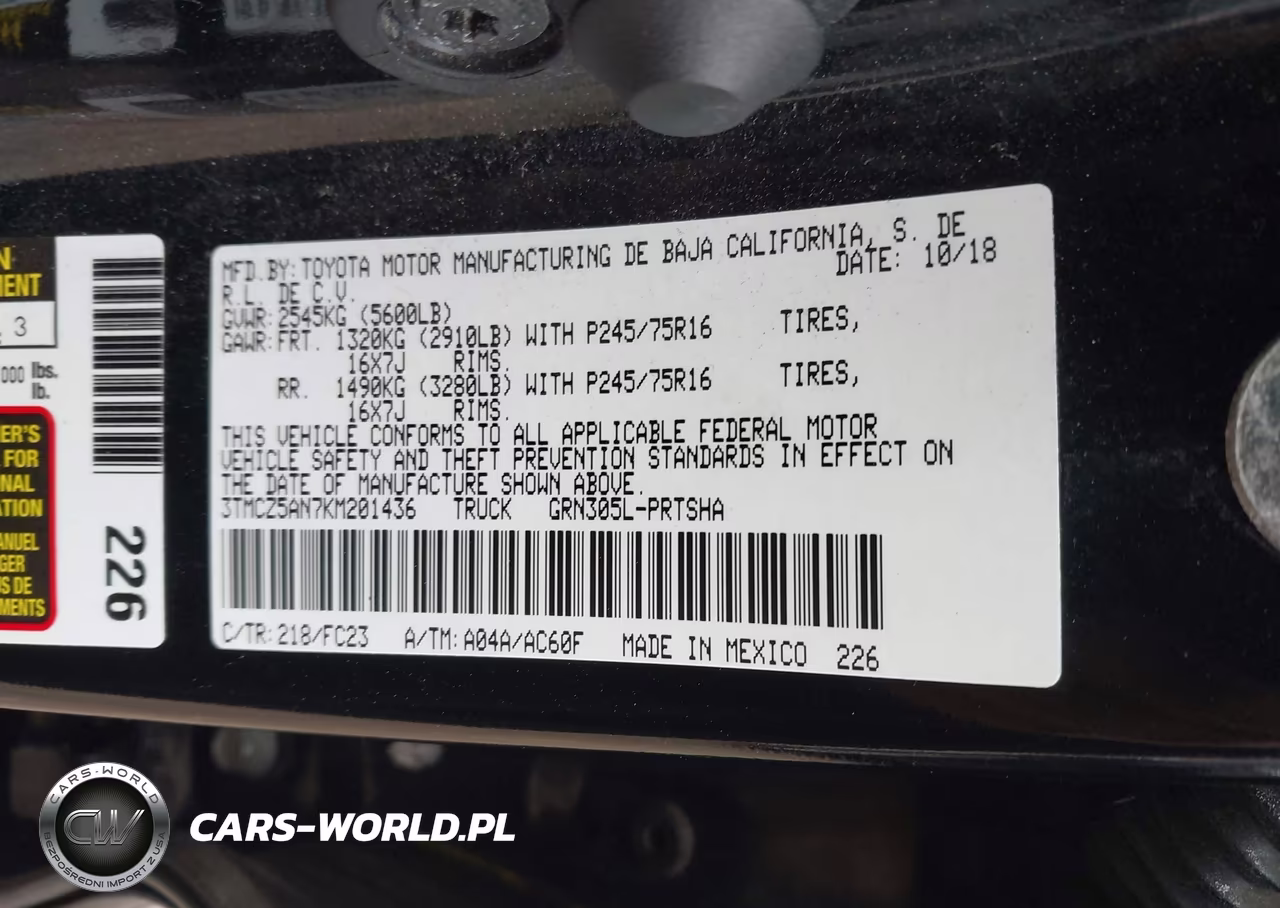 2019 Toyota Tacoma Sr5 V6 VIN:3TMCZ5AN7KM201436 - 9