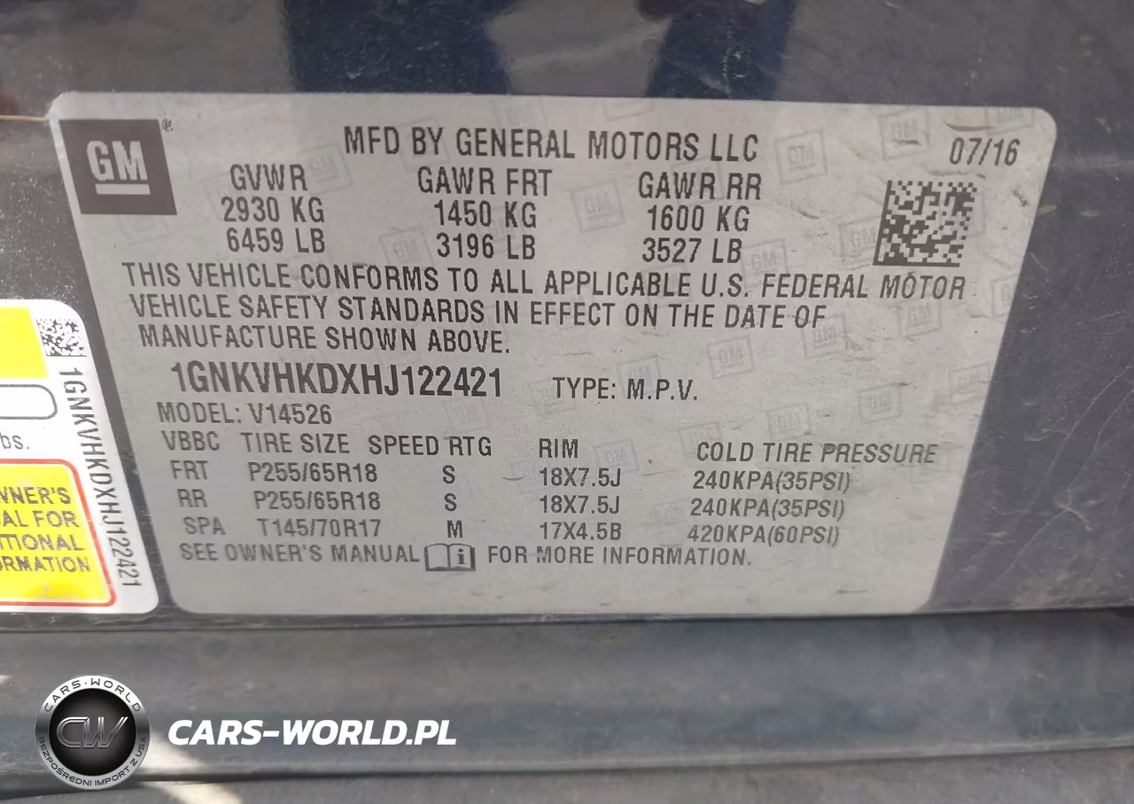 2017 Chevrolet Traverse 2Lt VIN:1GNKVHKDXHJ122421 - 9