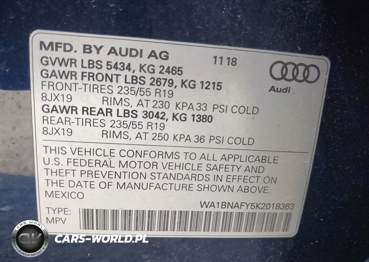 2019 Audi Q5 45 Premium VIN:WA1BNAFY5K2018363 - 9