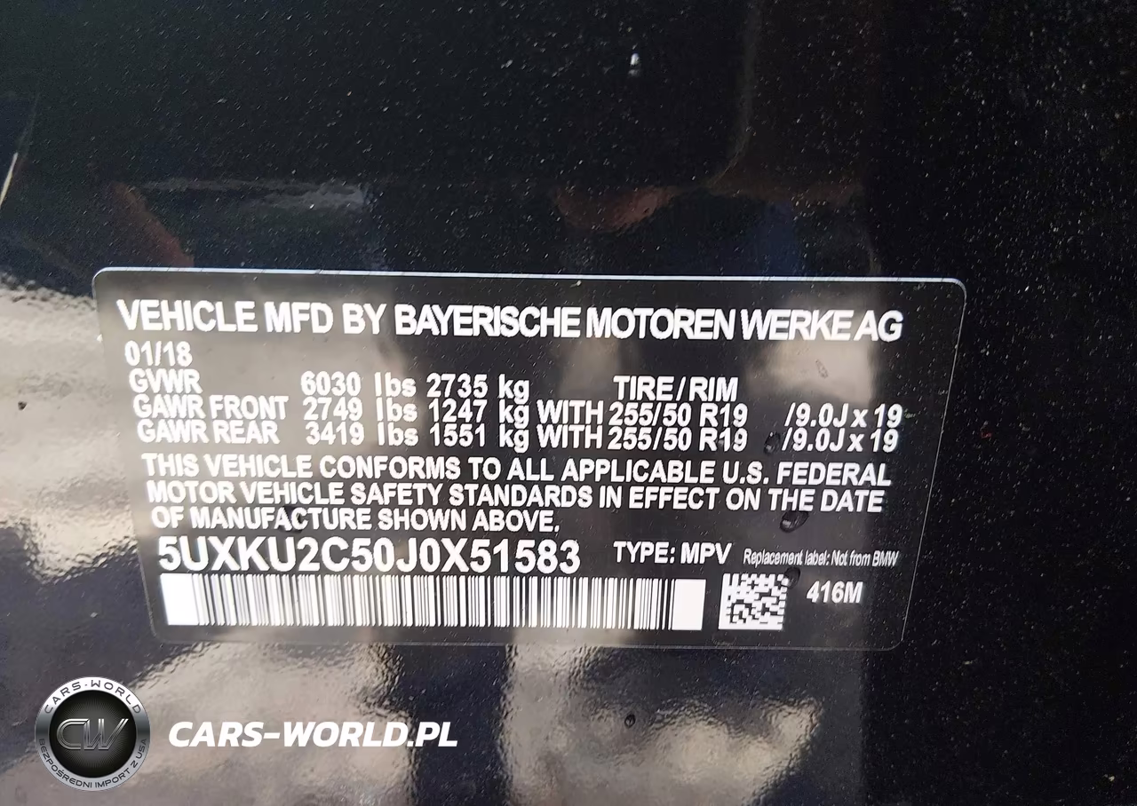 2018 BMW X6 xDrive35I VIN:5UXKU2C50J0X51583 - 9