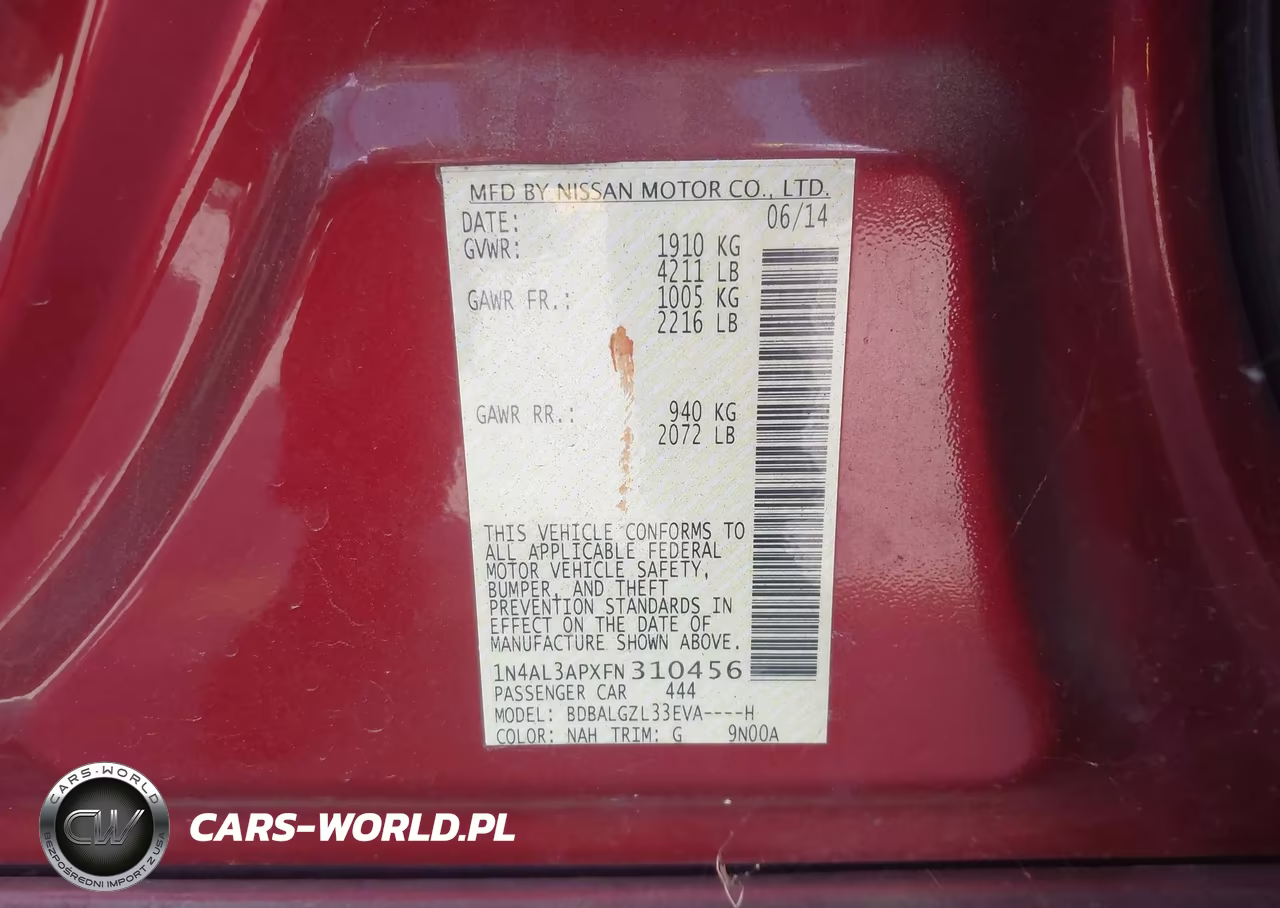 2015 Nissan Altima 2.5 S VIN:1N4AL3APXFN310456 - 9