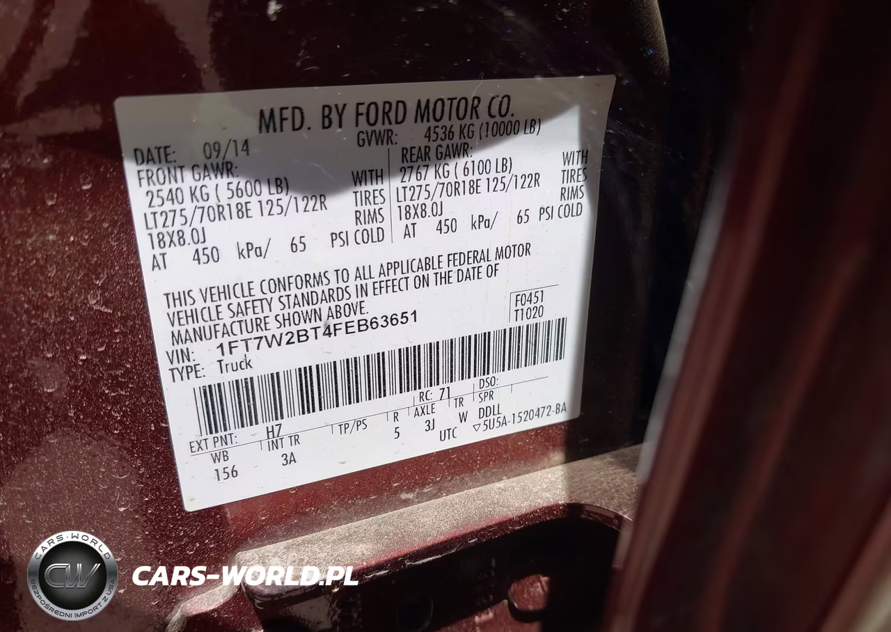 2015 Ford F-250 Xlt VIN:1FT7W2BT4FEB63651 - 9