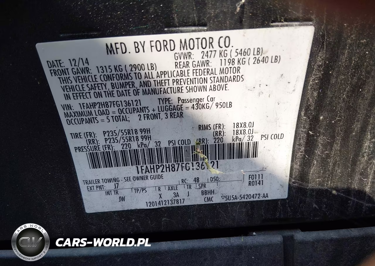 2015 Ford Taurus Sel VIN:1FAHP2H87FG136121 - 9