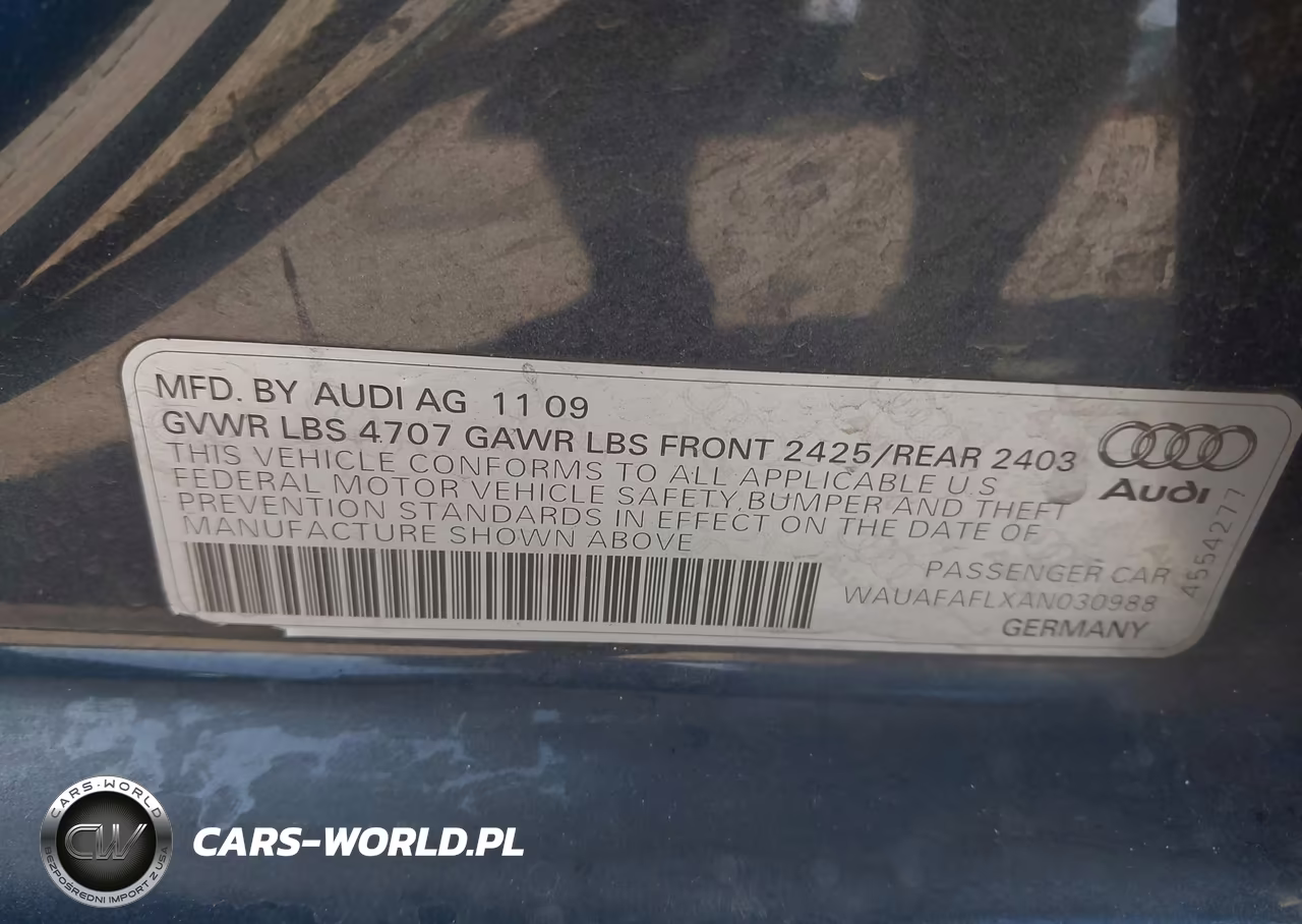 2010 Audi A4 2.0T Premium VIN:WAUAFAFLXAN030988 - 9