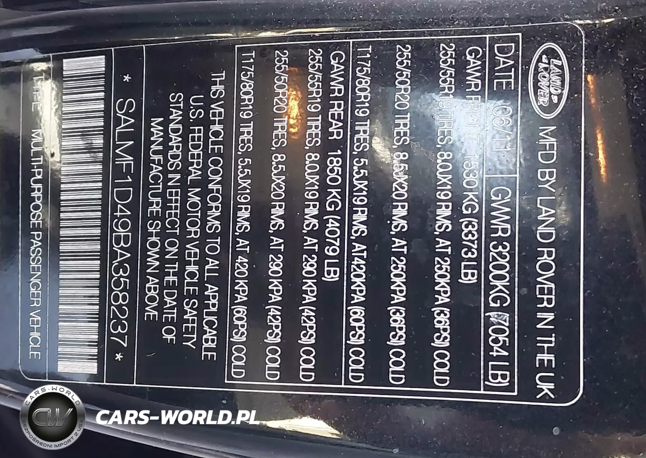 2011 Land Rover Range Rover Hse VIN:SALMF1D49BA358237 - 9