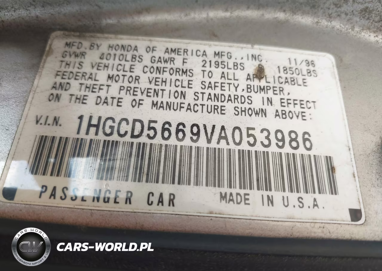 1997 Honda Accord Ex VIN:1HGCD5669VA053986 - 9