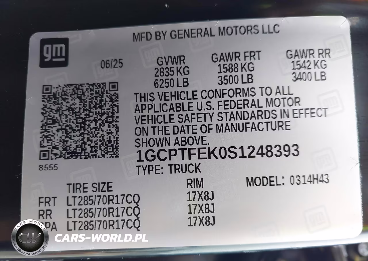 2025 Chevrolet Colorado 4Wd Zr2 VIN:1GCPTFEK0S1248393 - 17