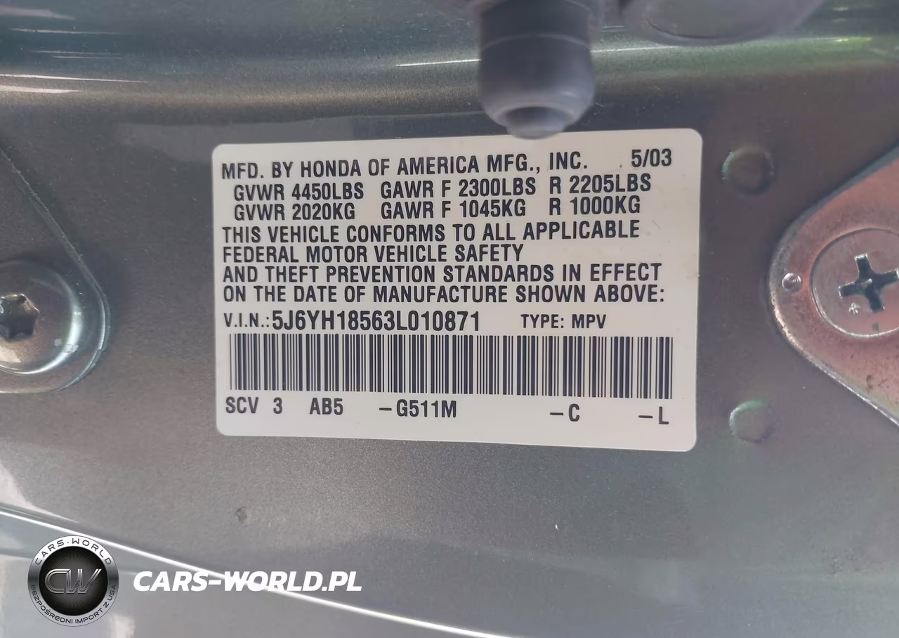 2003 Honda Element Ex VIN:5J6YH18563L010871 - 9