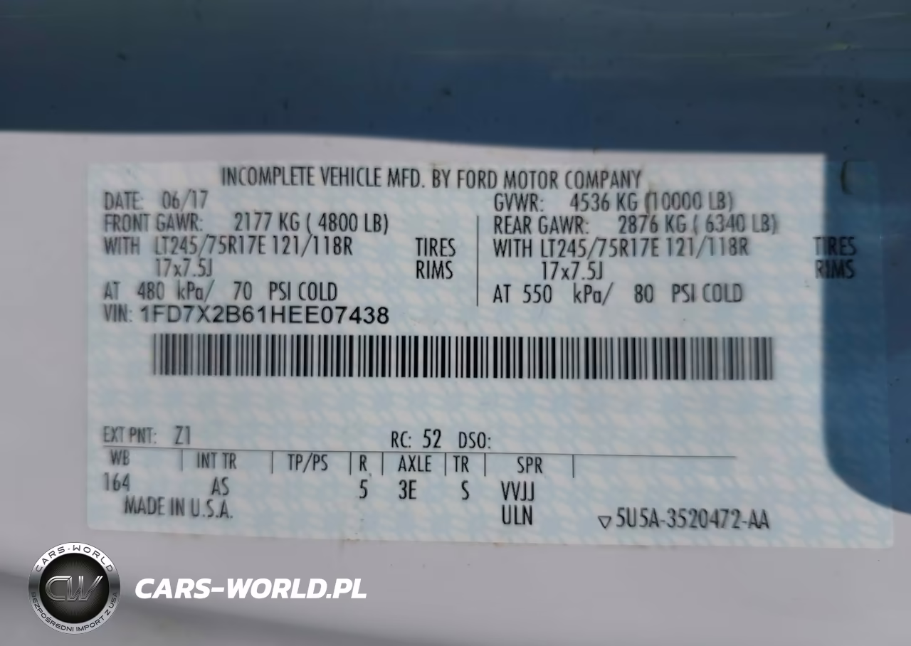 2017 Ford F-250 Xl VIN:1FD7X2B61HEE07438 - 9