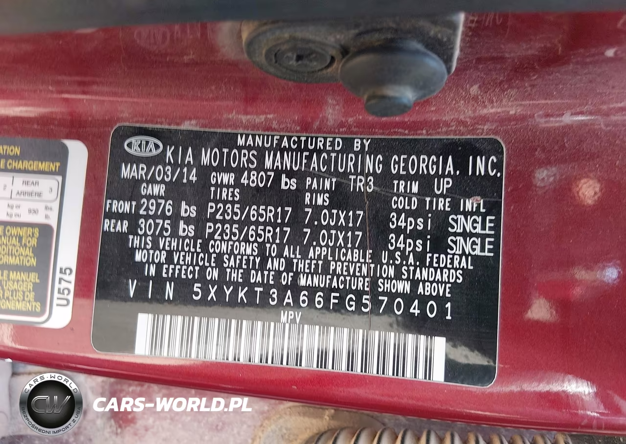 2015 Kia Sorento Lx VIN:5XYKT3A66FG570401 - 9