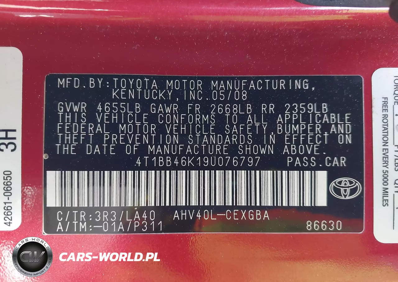 2009 Toyota Camry Hybrid VIN:4T1BB46K19U076797 - 9