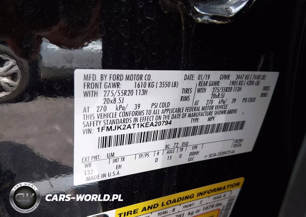 2019 Ford Expedition Max Limited VIN:1FMJK2AT1KEA20794 - 9