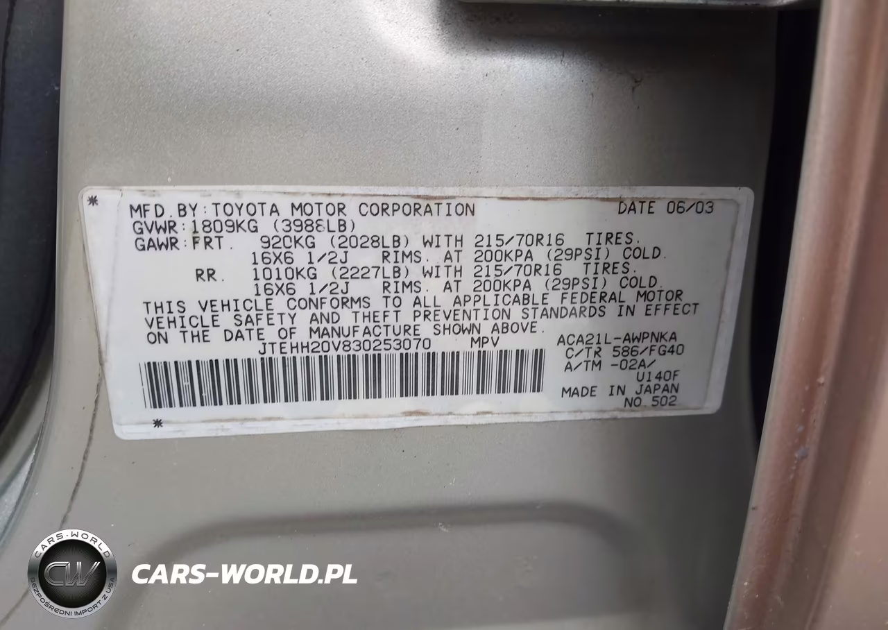 2003 Toyota Rav4 VIN:JTEHH20V830253070 - 9