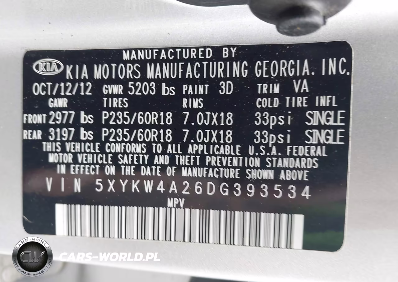 2013 Kia Sorento Sx VIN:5XYKW4A26DG393534 - 9