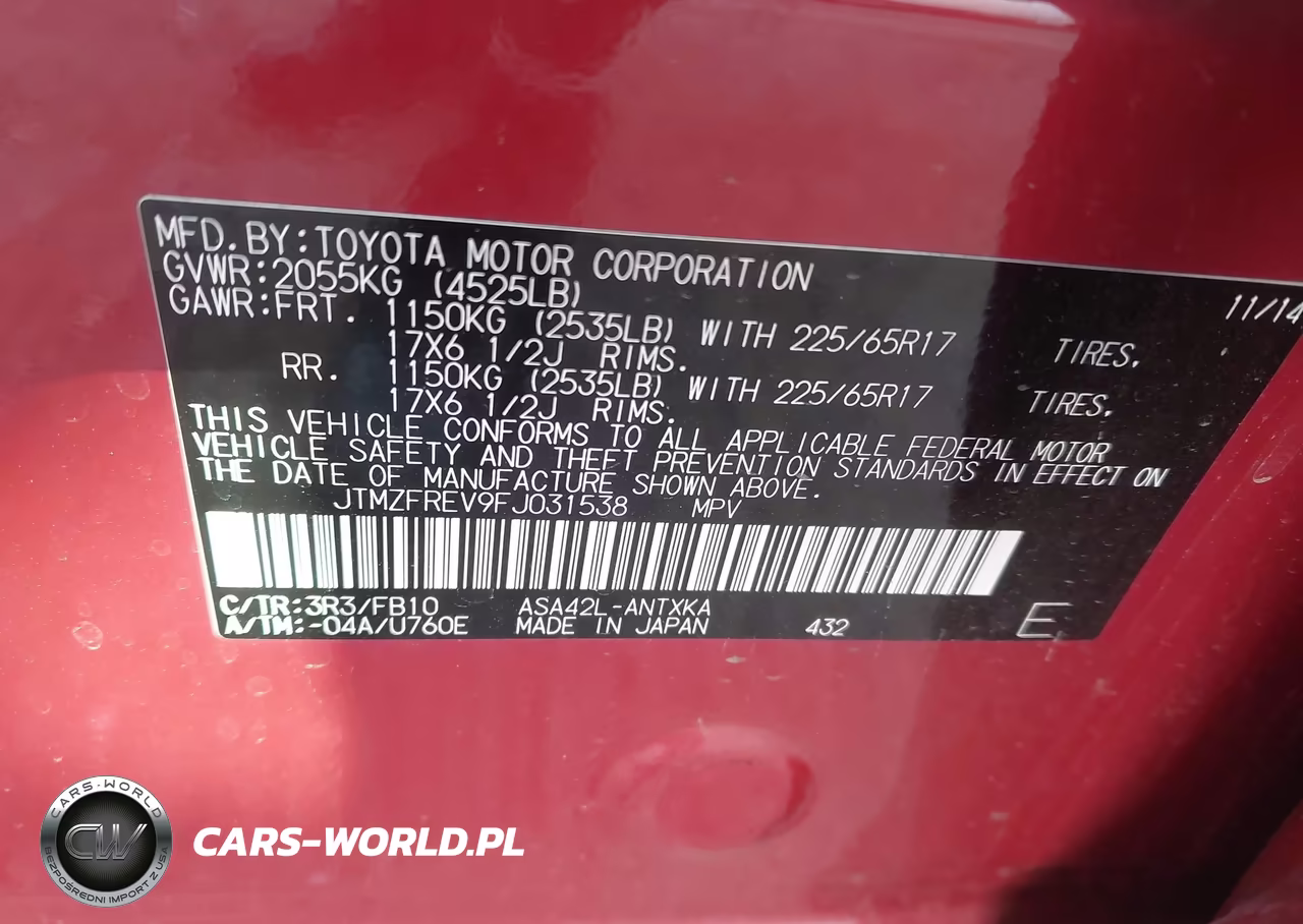 2015 Toyota Rav4 Le VIN:JTMZFREV9FJ031538 - 9