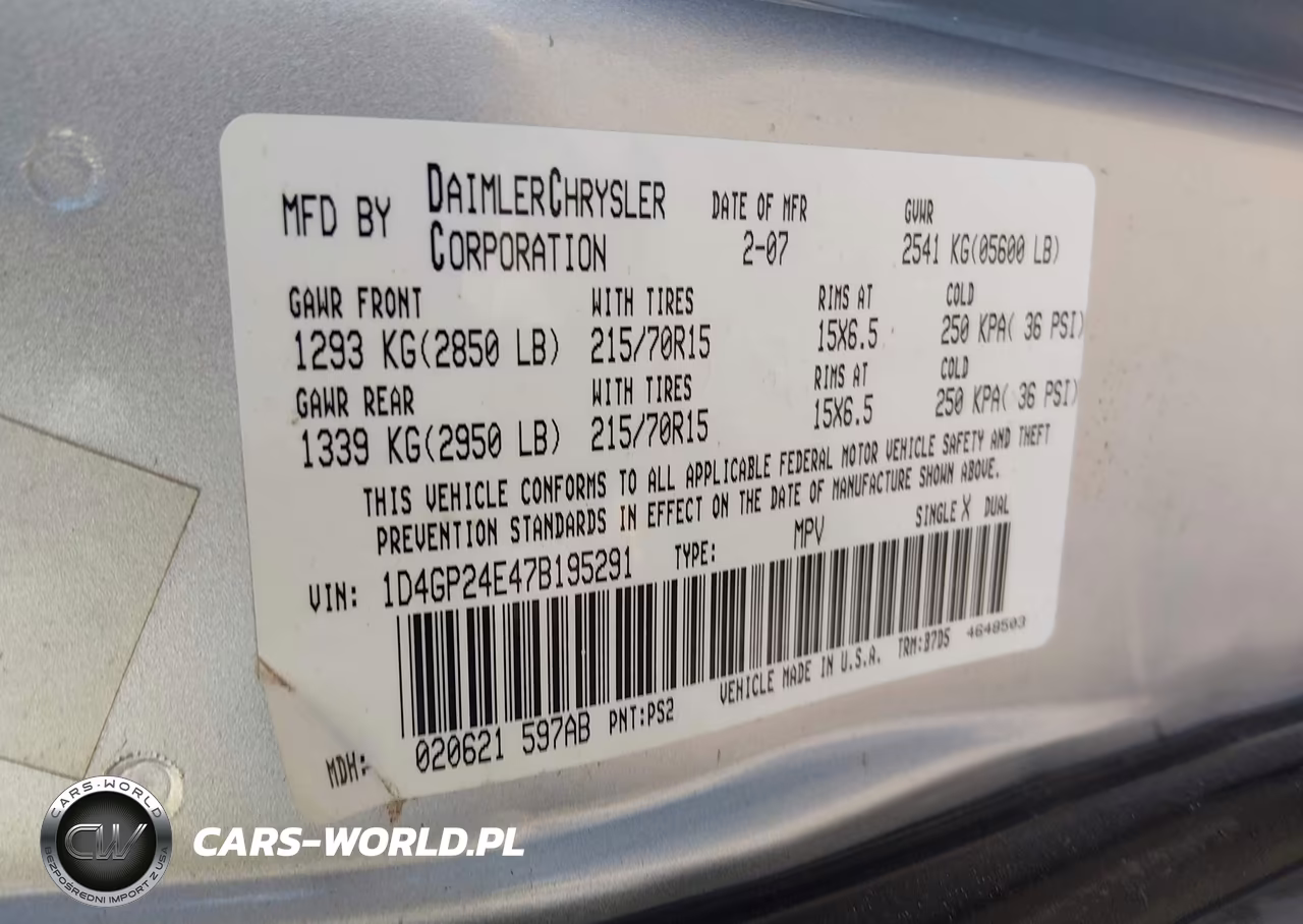 2007 Dodge Grand Caravan Se VIN:1D4GP24E47B195291 - 9