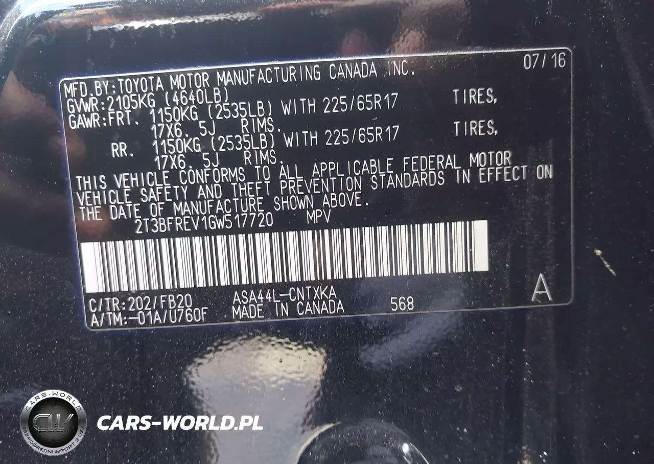 2016 Toyota Rav4 Le VIN:2T3BFREV1GW517720 - 9